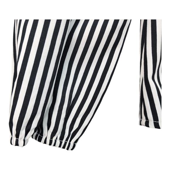 NEW Savanna Jane Blouse Women Large Black White Striped Top Office Casual Career - Picture 6 of 12